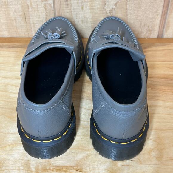 NEW Dr. Martens Adrian Tassel Loafers Women’s 8 Gunmetal Grey Leather Shoes - Picture 5 of 8